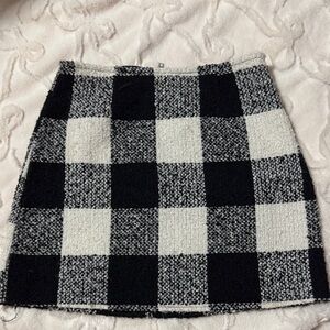 Forever 21 Black and White Plaid Mini Skirt